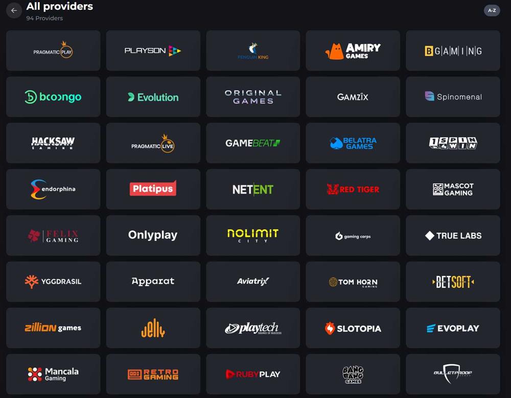 Corgibet game providers — Pragmatic Play, Playson, Evolution, NetEnt, Nolimit City, Hacksaw Gaming and more